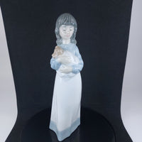 Thumbnail for NAO Handmade Beautiful Porcelain Young ladyl with Puppy Figurine - 8.9