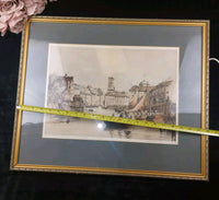 Thumbnail for Lithograph Copenhagen Holmens Canal and Tower of St. Nicholas, from 1800's.10