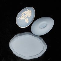 Thumbnail for Wedgwood Jasperware Blue – Lidded Trinket Dish & Box Design Cherub Collectable11
