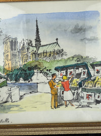 Thumbnail for Parisian Street Scene Watercolors -Etchings by 