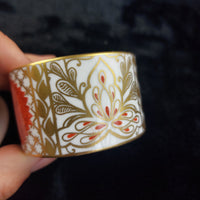 Thumbnail for Abbeydale Imperial Bone Good China England Lidded Trinket Box Gold Red 2.5