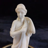Thumbnail for Antique Giannelli A. 6.5in Woman Figurine White Marble Resin Italy see pics2
