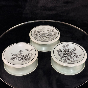 Heinrich Bavaria Miniature Plates Set of 3 Signed M Birus Birds Cottage Germany0