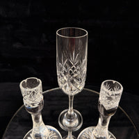 Thumbnail for Vintage Cut Crystal Glassware Set – 6 Champagne Flutes & 2 Candlestick Holders9