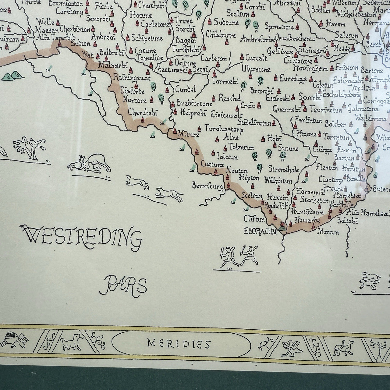 Domesday England 1086 framed Map  Euruicscire Nortreding by Garnons Williams14