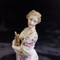 Thumbnail for CHRISTIAN NONNE VOLKSTEDT Figurine Woman With Lyre Victorian Antique Porcelain6
