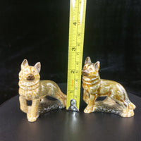 Thumbnail for Wade German Shepherd Porcelain Pair Dog Figurines England Vintage Set ears chip14