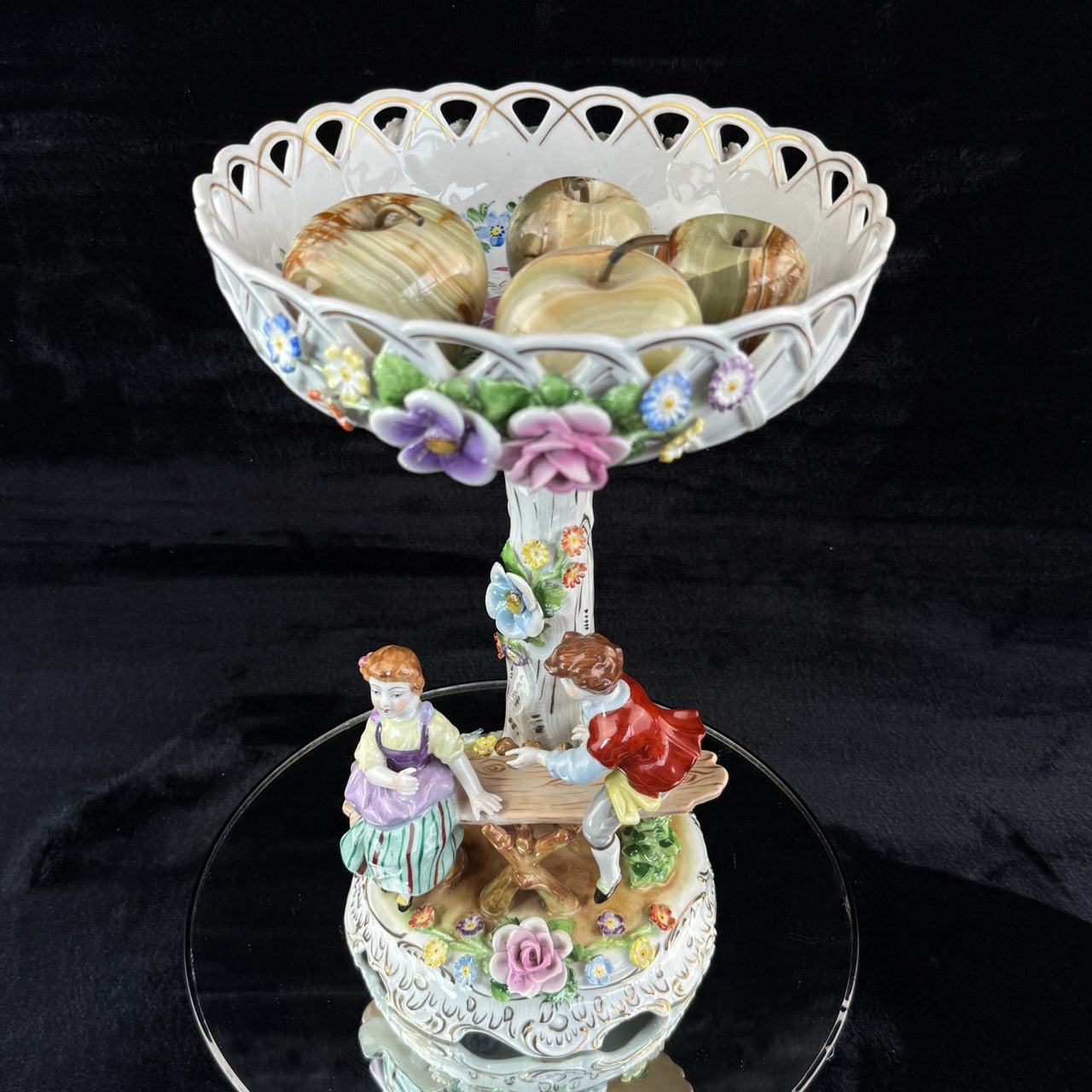 Rare Antique 13" Von Schierholz Porcelain Centerpiece Sculpture Bowl -see pics11
