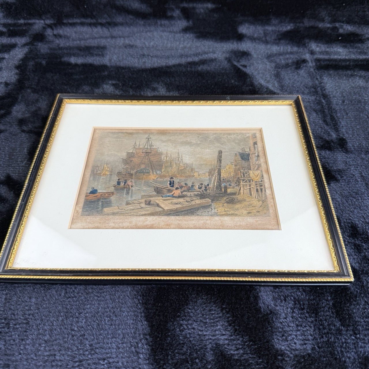Antique c.1830 Hand-Coloured Engraving Print Bristol Harbour Lambert & Collard21