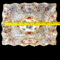 Thumbnail for James Pompadour Kent Chelsea Bowls x6 Center Dish Vintage Floral Gilt Set Large4