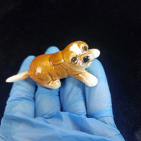 Thumbnail for Goebel West Germany Puppy Brown Figurine Hand Painted Vintage Dog Collectible 3
