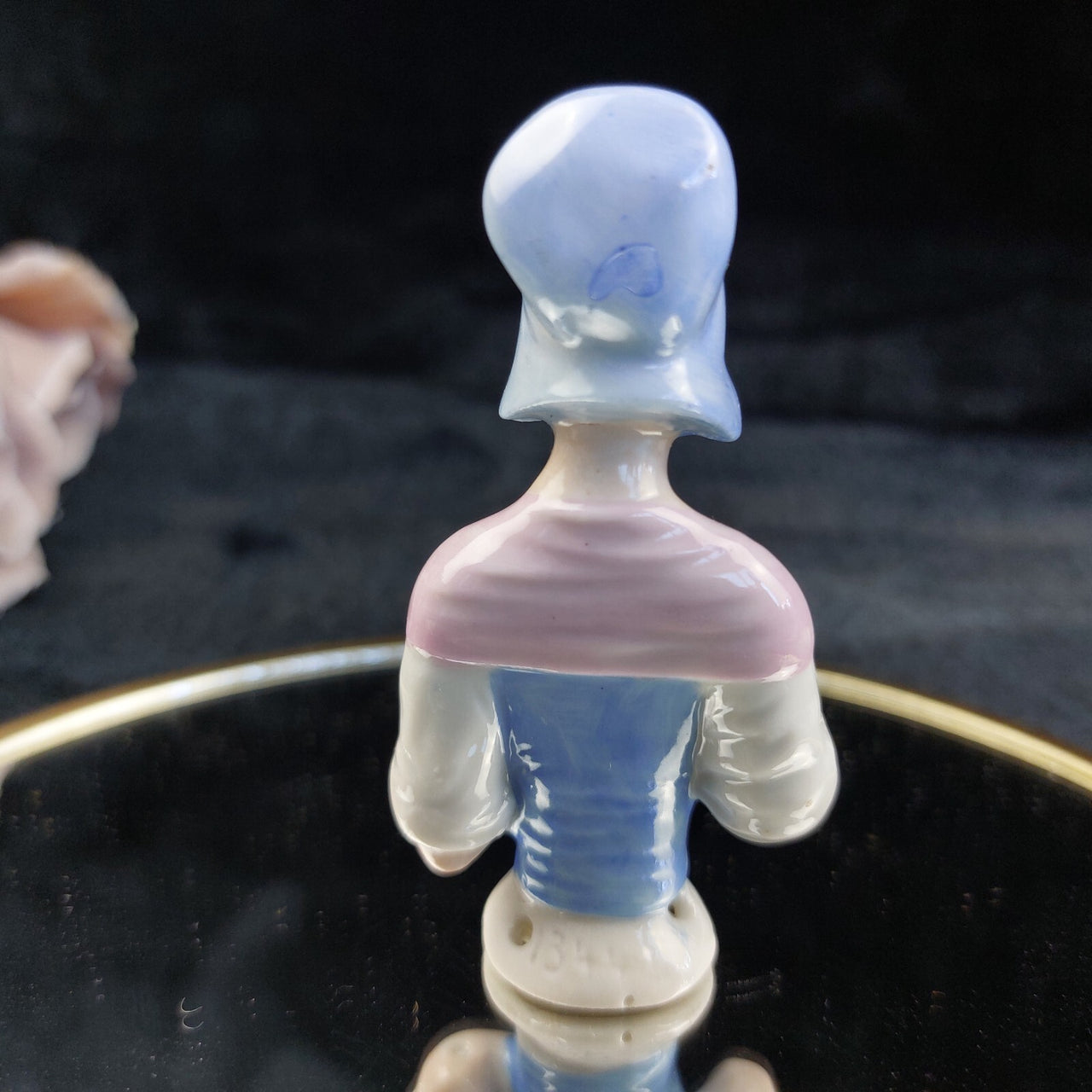 Porcelain Doll Half Lot of 4 Foreign Marked Hand Painted Figurines 3in Worn6