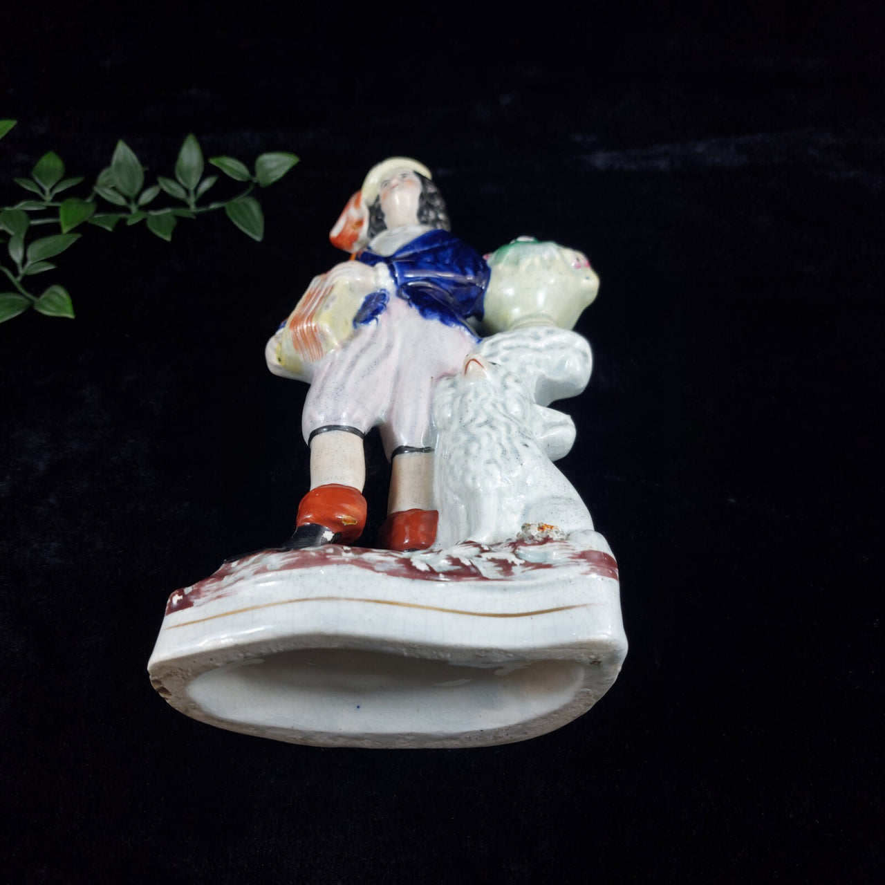 19th Century Royal Antique Staffordshire 11" Porcelain Figurine Man with Dog15