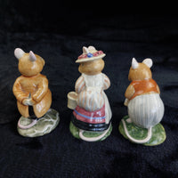 Thumbnail for Royal Doulton 1980s Brambly Hedge Mice Figurines Set Lord Lady Woodmouse Base2
