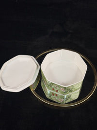 Thumbnail for Wedgwood Wild Strawberry Octagonal Trinket Box Bone China Made in England Gold T10