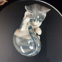 Thumbnail for Copenhagen Royal cat Figurine Playful Kitten gift 727 Gray White Cat Denmark dec3
