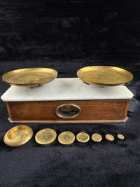 Thumbnail for Rare Antique Victorian Apothecary Balance Scale with Marble Base & Brass Weight7