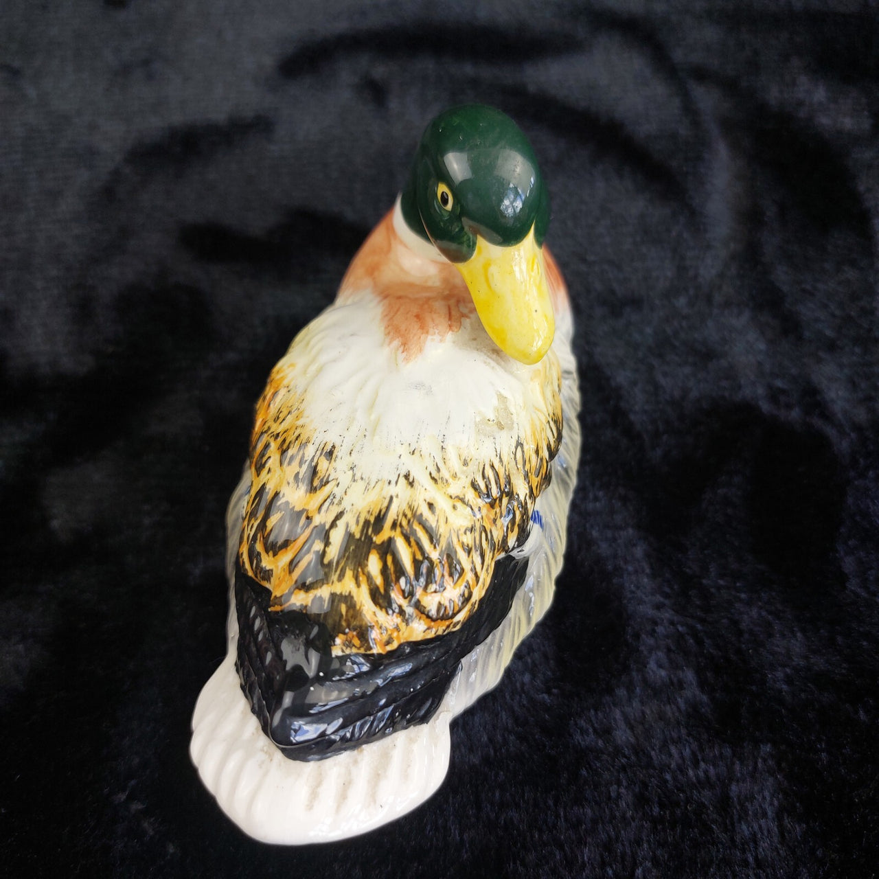 Foreign Duck Mallard Figurine Porcelain Hand Painted Vintage Collectible 5"6