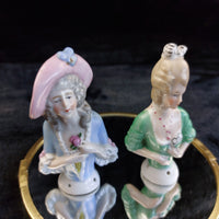Thumbnail for Germany Half Porcelain Doll Pair Lady Figurines Hand Painted 4.2 in 1006 Vintage4