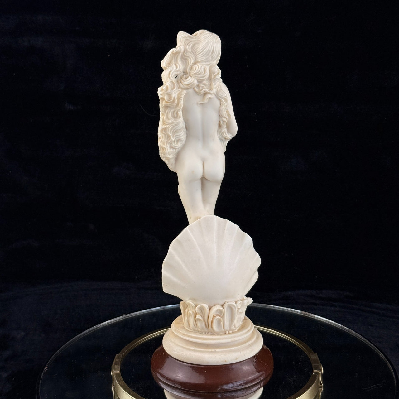 Birth of Venus Figurine gift 10.5" Resin w Shell Base Classical Nude Aphrodite.5