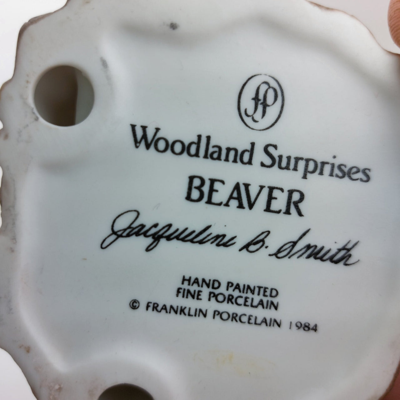 1984 Woodland Franklin Beaver 3" Jacqueline Smith Porcelain Collectible Figurine5
