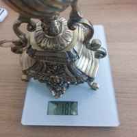 Thumbnail for Stunning Ornate Rococo Brass Lamp French Styl Heavy Urn Scroll Base 19