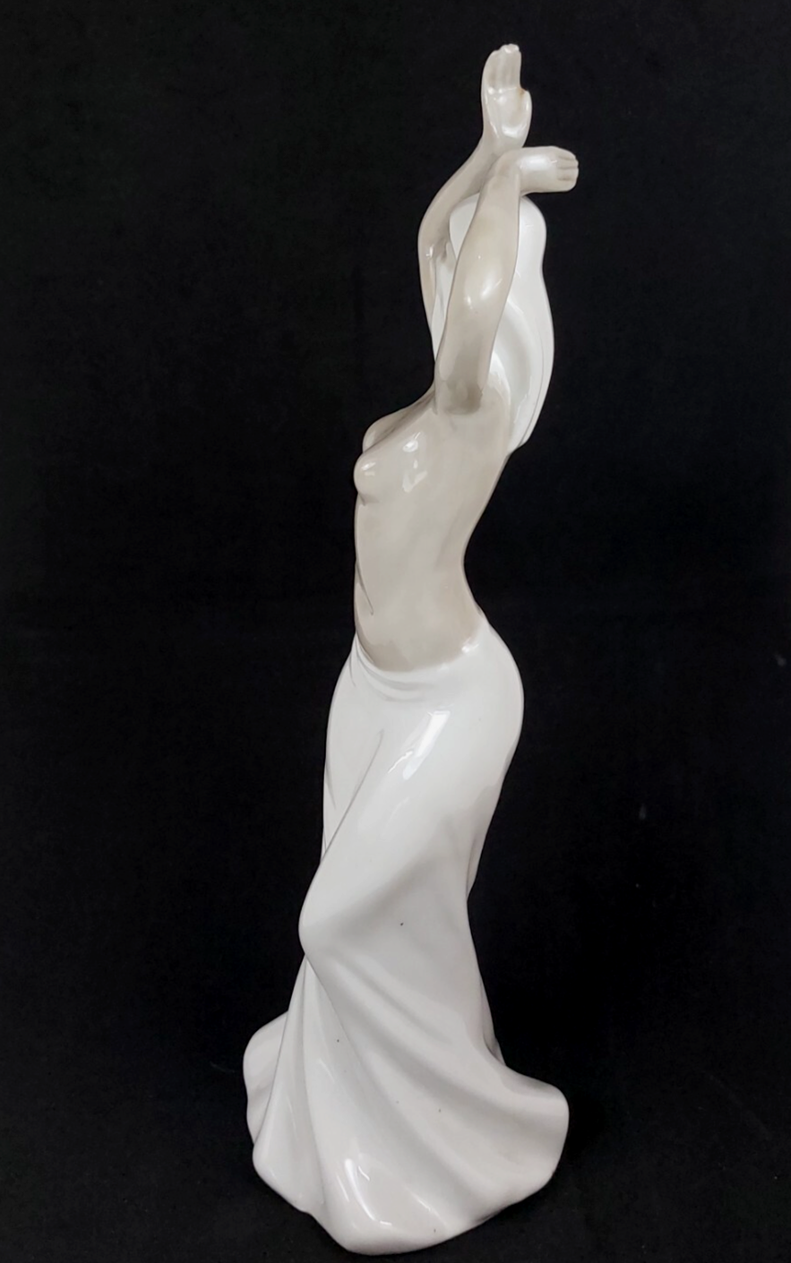 Possibly Antique Dancing Lady Figurine Porcelain Dancer Elegant Rare Vintage 11"1