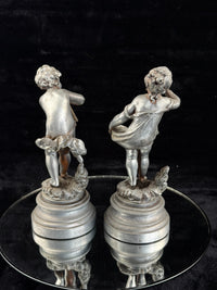 Thumbnail for Antique French Cherub / Putti Metal Figurines 