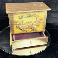 Thumbnail for Vintage Wooden Car Rental Open Tourer Trinket Box Drawer Chest Rustic Desk Box5