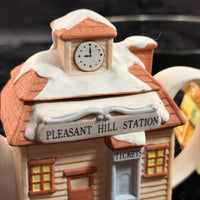 Thumbnail for Keele Pottery St Thatched Cottage & Pleasant Hill Station Teapot Set kitchen dec6