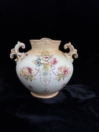 Thumbnail for Antique Crown Devon Floral Twin Handled Urn Vase c.1917-1930 English Pottery4