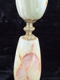 Thumbnail for Art Deco Green Onyx Marble Brass Pedestal Ashtray Stand Tobacciana home decor13