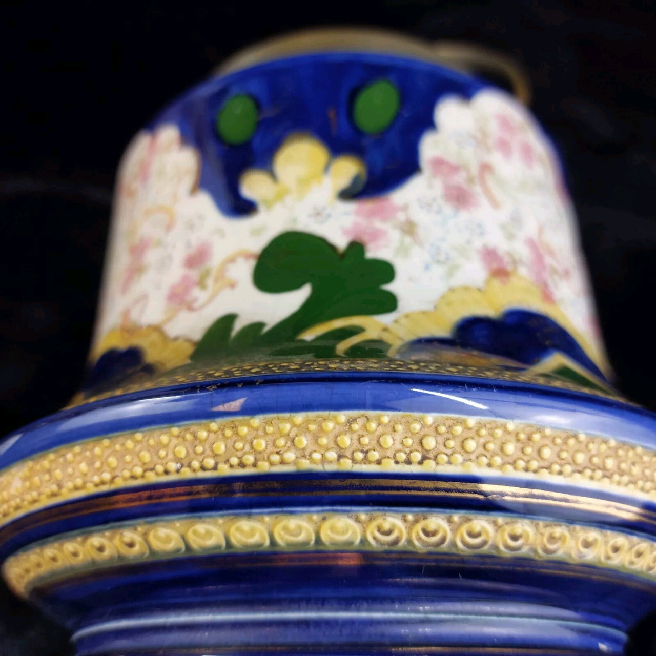 Early Biscuit cookie Jar 1900's William Wood & Co. Enamel & Brass Antique Type11