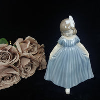 Thumbnail for Very rare Copenhagen Royal Girl Figurine Denmark Blue Dress Bow 2444 xmas gift.0