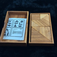 Thumbnail for Wooden Tangram Puzzle Teaser Brain Game Set with Box & Instructions – 7x4.5”1