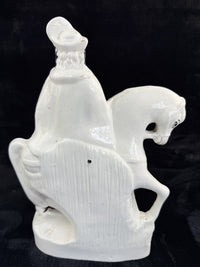 Thumbnail for Antique Porcelain Staffordshire Cavalier- Horse Figurine Pair decor see one head8