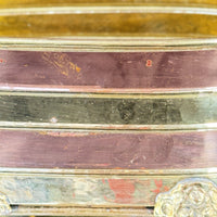 Thumbnail for Vintage Copper & Brass Planter Jardiniere 9.5” Footed Oval Hammered Floral deco6