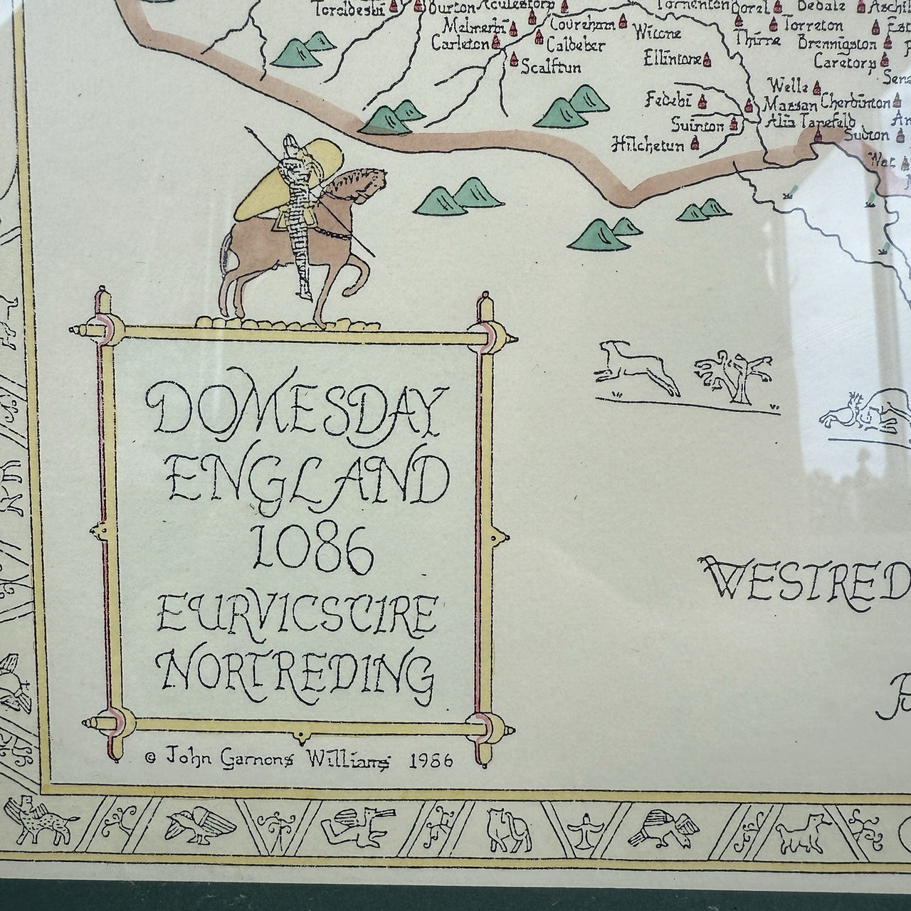 Domesday England 1086 framed Map  Euruicscire Nortreding by Garnons Williams15