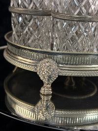 Thumbnail for Antique SilverPlated & Cut Glass Cruet Set SixBottle Castor with Stand Victoria10