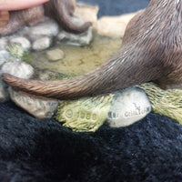 Thumbnail for Border Arts Fine Otter Family Figurine 1988 MWF Chiltern Wildlife Handmade Scotl12