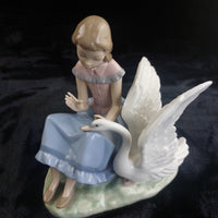 Thumbnail for NAO Lladro Girl with Swan Figurine 1986 7.5