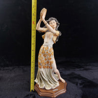 Thumbnail for Giuseppe Armani Florence lady Figurine 14in Gypsy Semi Nude bohem decor6