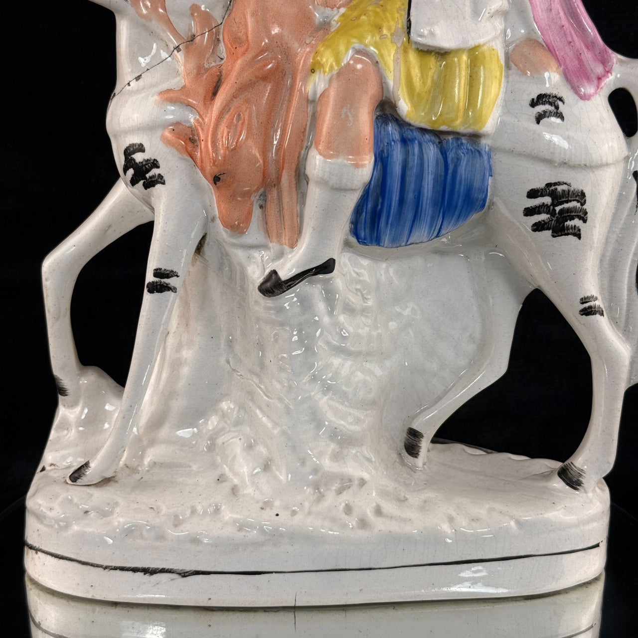 1800s Staffordshire Pottery Large Horse Rider Figure Hand Painted Antique seePic16