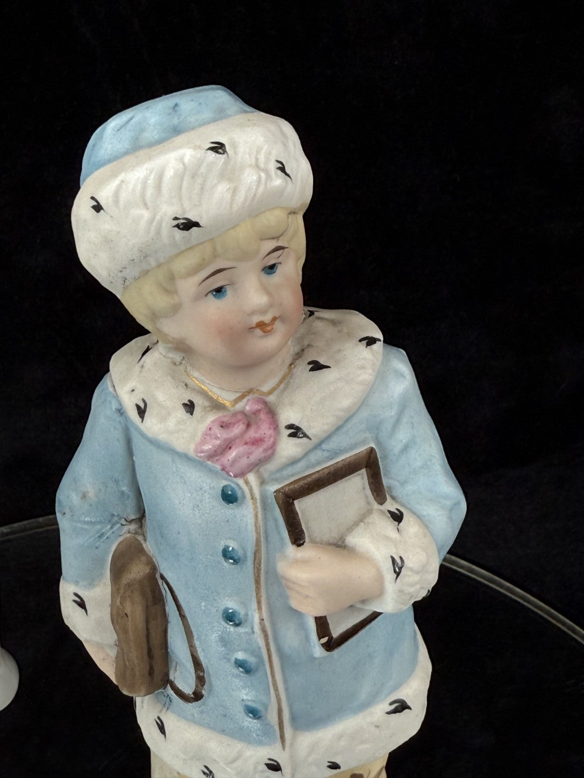 Antique 19th c German Porcelain Figurine Pair Two Children Bisque &Glazed Finish6