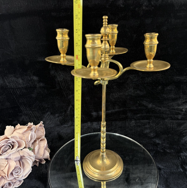 Vintage Brass Candelabra  Four Arm Candlestick Holder1