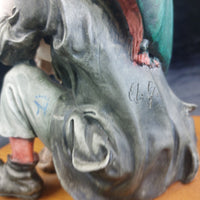 Thumbnail for N Capodimonte Boy Dog Figurine Signed A.G. see pics 9.5