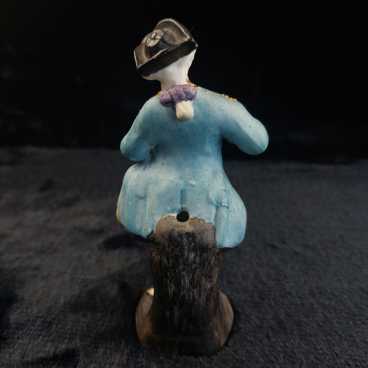 Antique Figurine Porcelain Violinist Rococo Style 5.5" Gold Trim home decor6