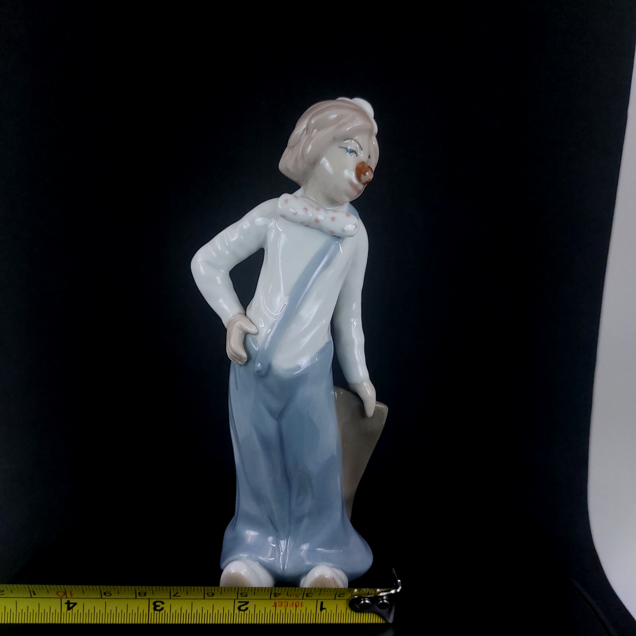 Casades Clown Bag with Porcelain Figurine Collectible from Spain, 6in blue deco6