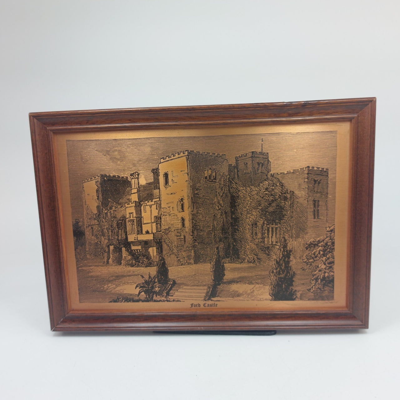 Ford Vintage Castle - Copper Etching Framed- Historical Landscape 24x17.5 cm10