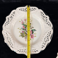 Thumbnail for Royal Creamware Floral Gift Plates x2 Buttercups Wild Roses Ltd Ed England 10.5